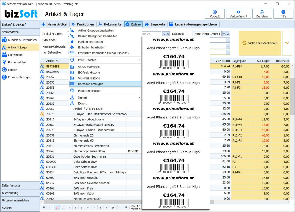 Moderne Lagersoftware für die Artikelverwaltung