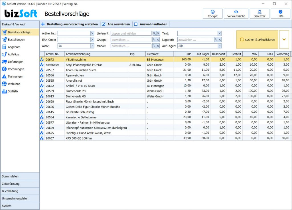 Alles im Blick mit der bizSoft Lagerverwaltung