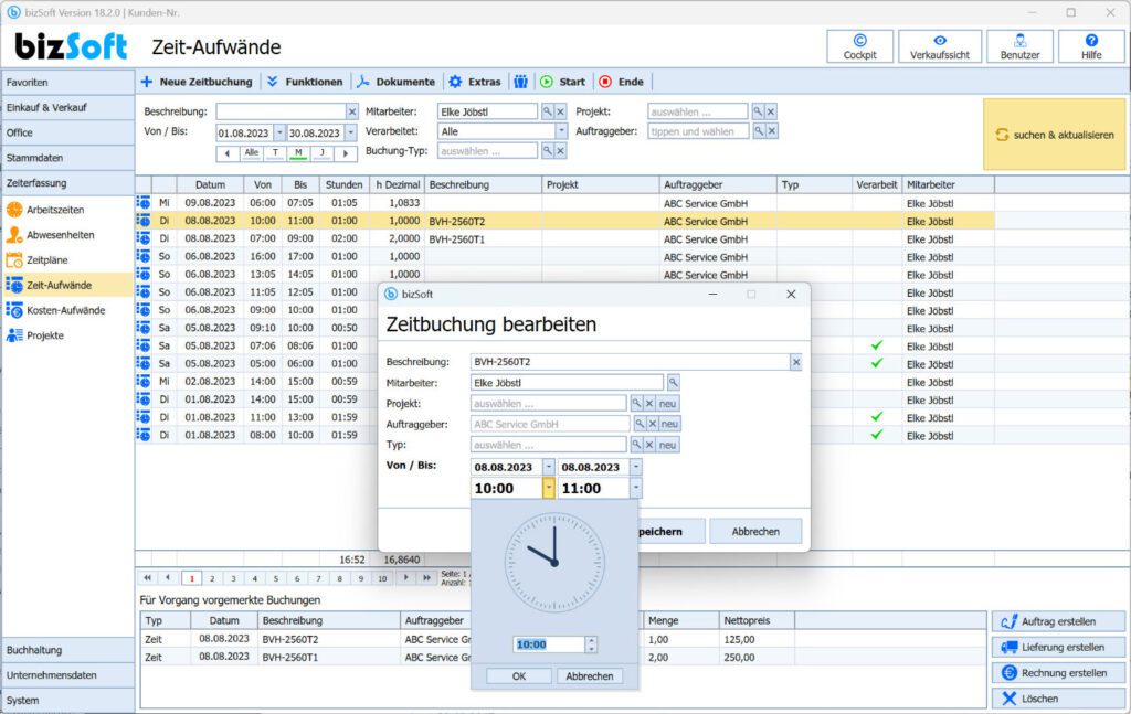 Zeiterfassung leicht gemacht - mit der bizSoft Büro SoftwareZeiterfassung leicht gemacht - mit der bizSoft Büro Software